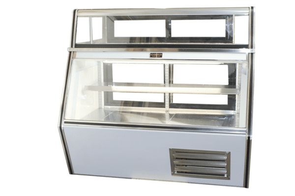 A Cooltech Refrigerated 7-11 Style Deli Meat Case 60" with glass windows and stainless steel frame.