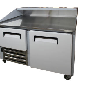 Cooltech 1-1/2 Door Refrigerated Dough Retarder 60” with two doors and an attached undershelf on wheels, isolated on a white background.