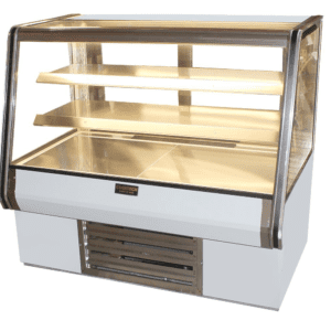 Cooltech Counter Bakery Pastry Display Case 60” with sliding glass doors and adjustable shelves on a white background.